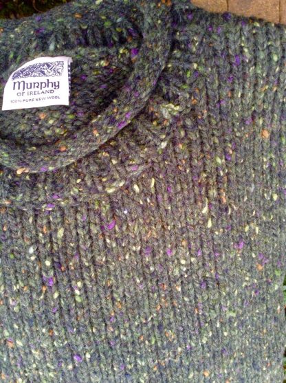 Carrick Aran Sweater Clover Green Fleck