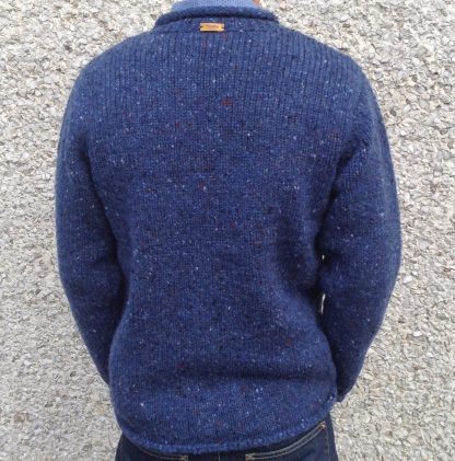Carrick Aran Sweater Denim Blue back