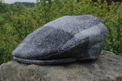 Country Check Tweed Cap Charcoal Silver