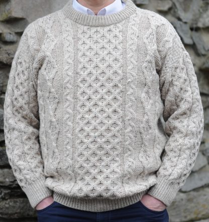 Legacy Irish Aran Sweater Sandstone Fleck
