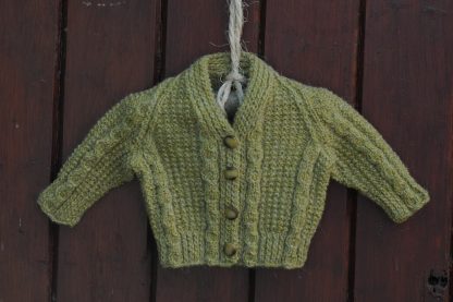 Handknit Alpacha Wool Cardigan Celtic Green