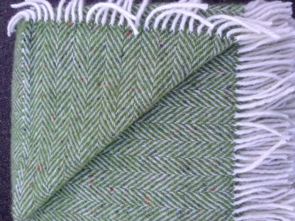 Newgrange Handwoven Tweed Throw Apple Green