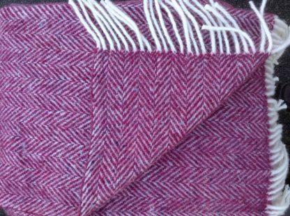 Newgrange Handwoven Tweed Throw Fuschia Pink