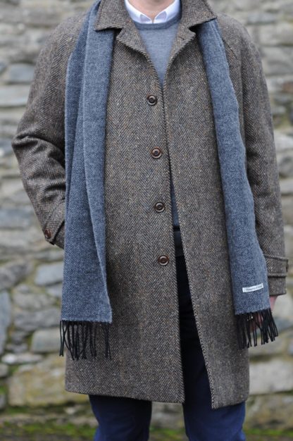 Dublin Herringbone Donegal Tweed Overcoat Bracken