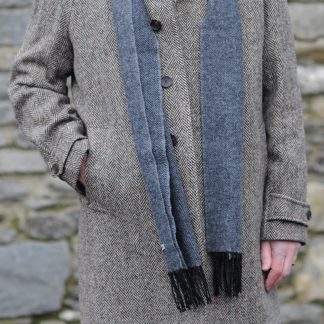 Dublin Herringbone Donegal Tweed Overcoat Oatmeal Fleck