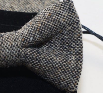 Donegal Tweed Bow Tie Oakwood Detail