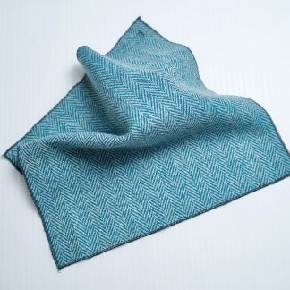 Donegal Tweed Pocket Square Turquoise Grey