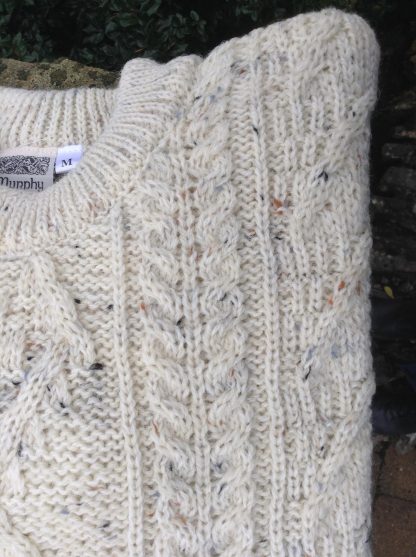 Innismor Irish Aran Sweater Ivory Fleck