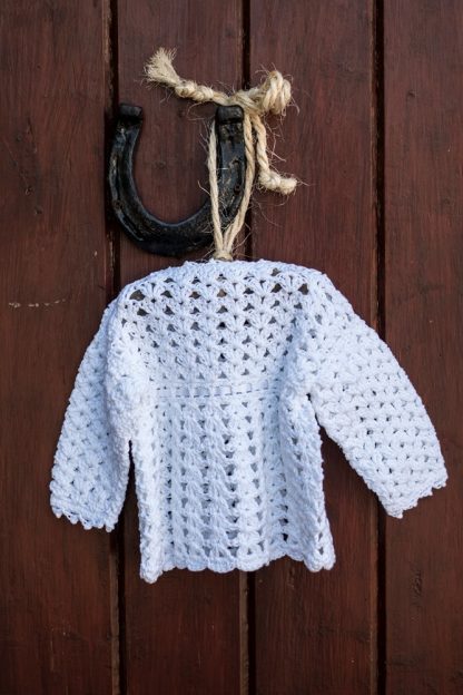 Irish Hand Crochet Christening Cardigan