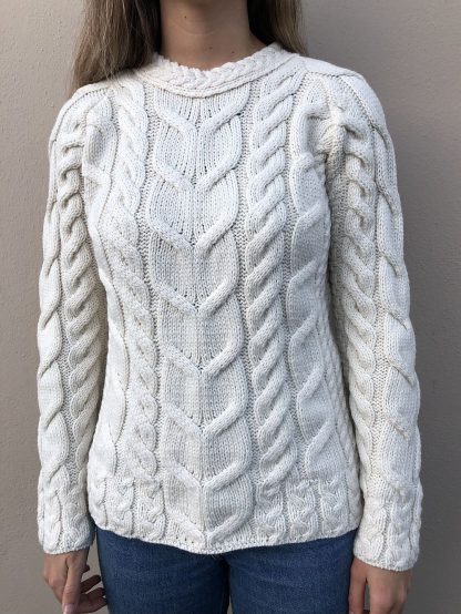 Glendowan Ladies Aran Sweater - Cream