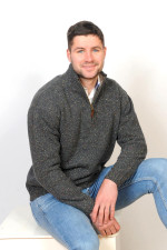 Baltimore Aran Sweater Slate Fleck