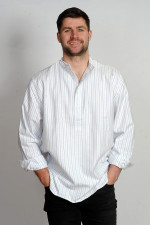 Gleneske Irish Grandfather Shirt Atlantic Blue