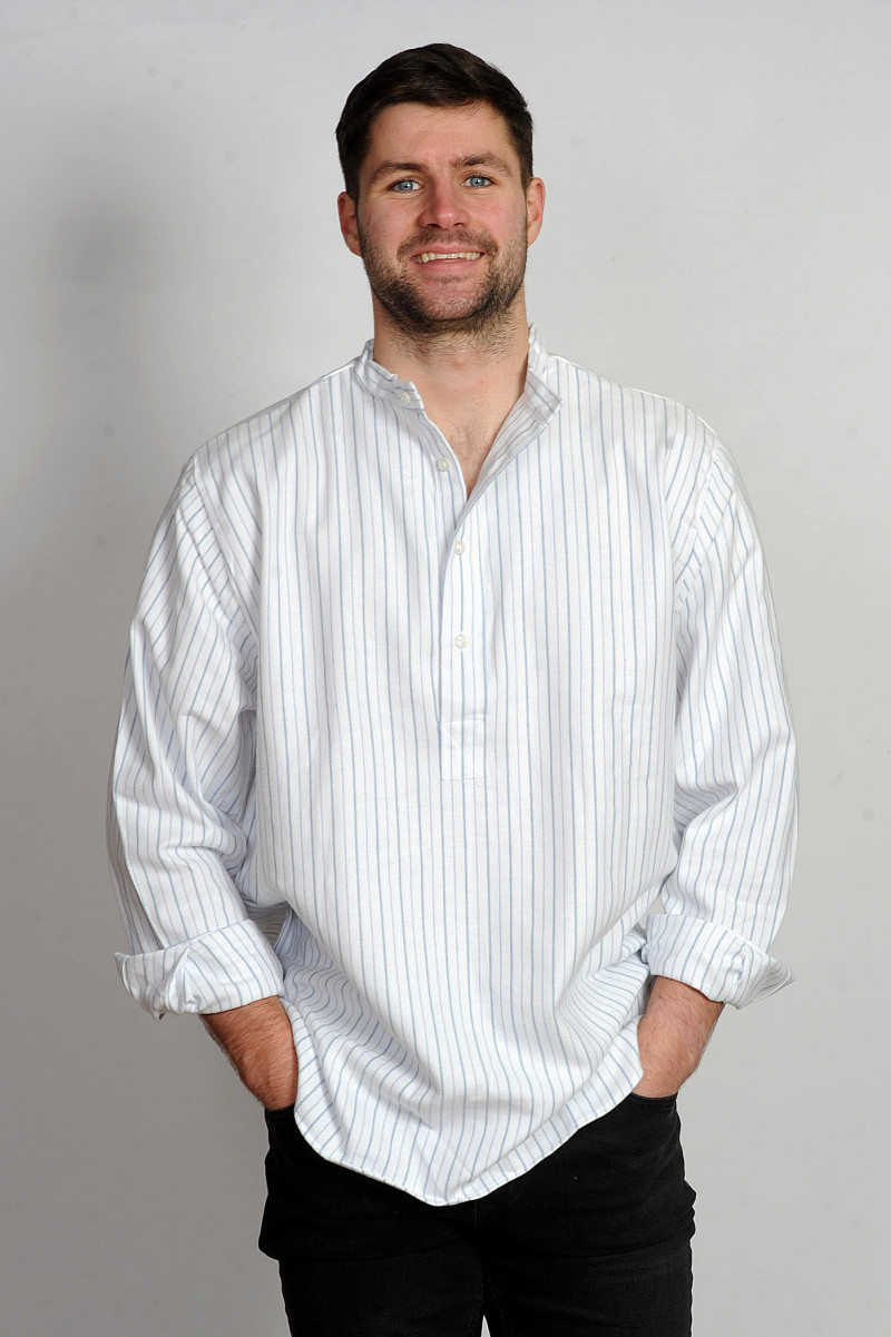 Gleneske Irish Grandfather Shirt Atlantic Blue