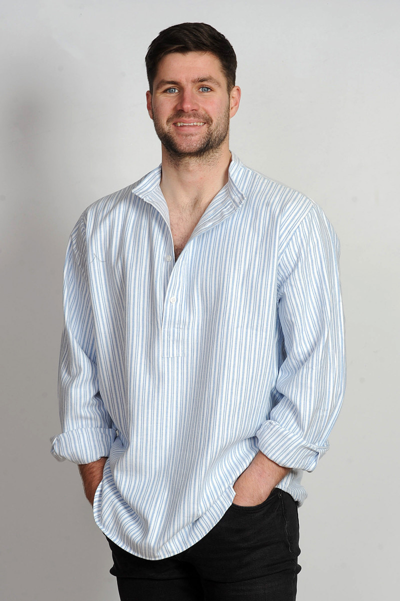 Gleneske Irish Grandfather Shirt Classic Blue