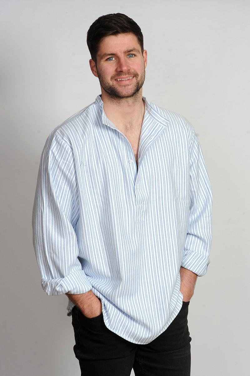 Gleneske Irish Grandfather Shirt Classic Blue