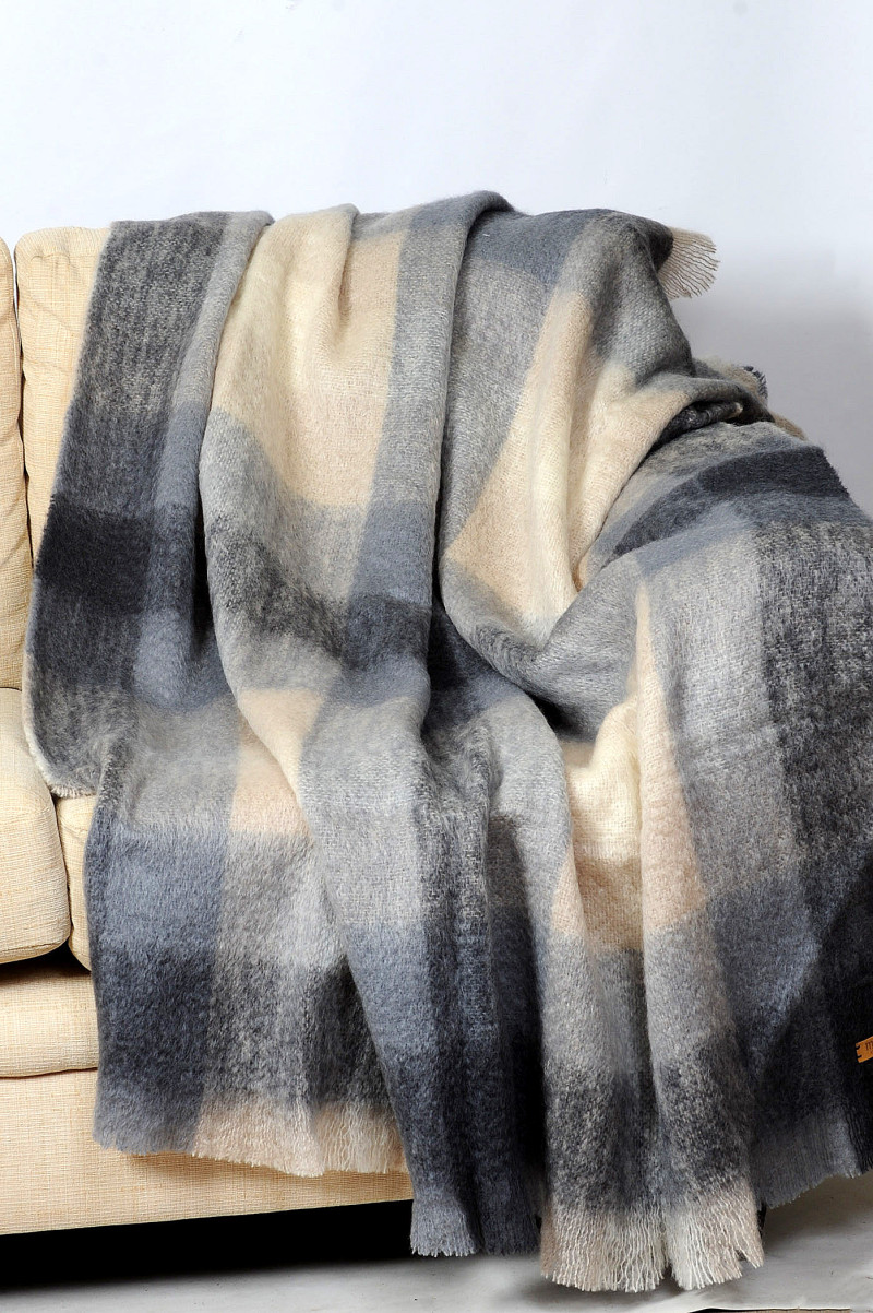 Luxurious Mohair Throw - Smokey Grey