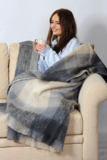 Luxurious Mohair Throw - Smokey Grey