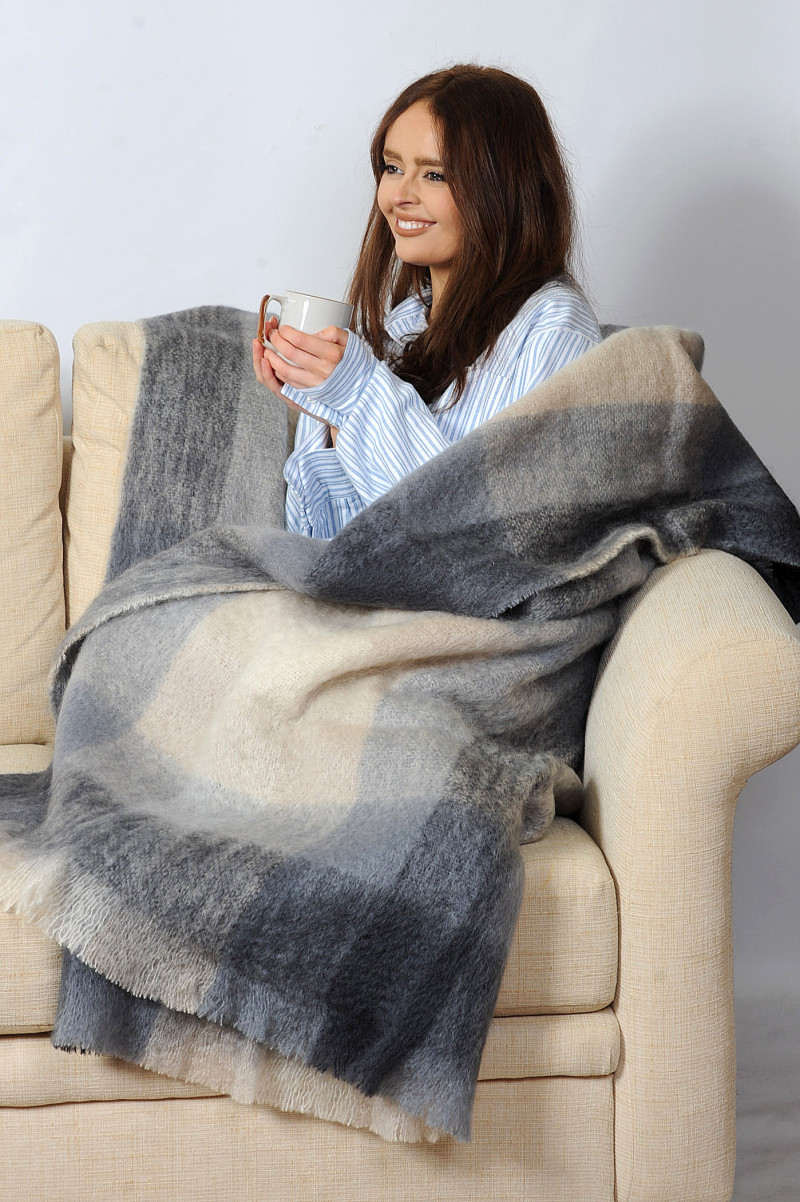 Luxurious Mohair Throw - Smokey Grey