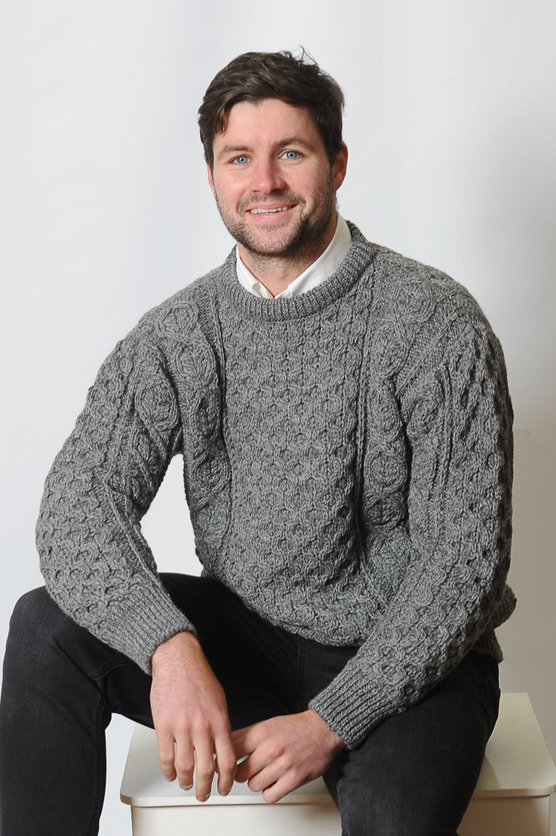 Dubliner Heavyweight Aran Sweater Steel Grey