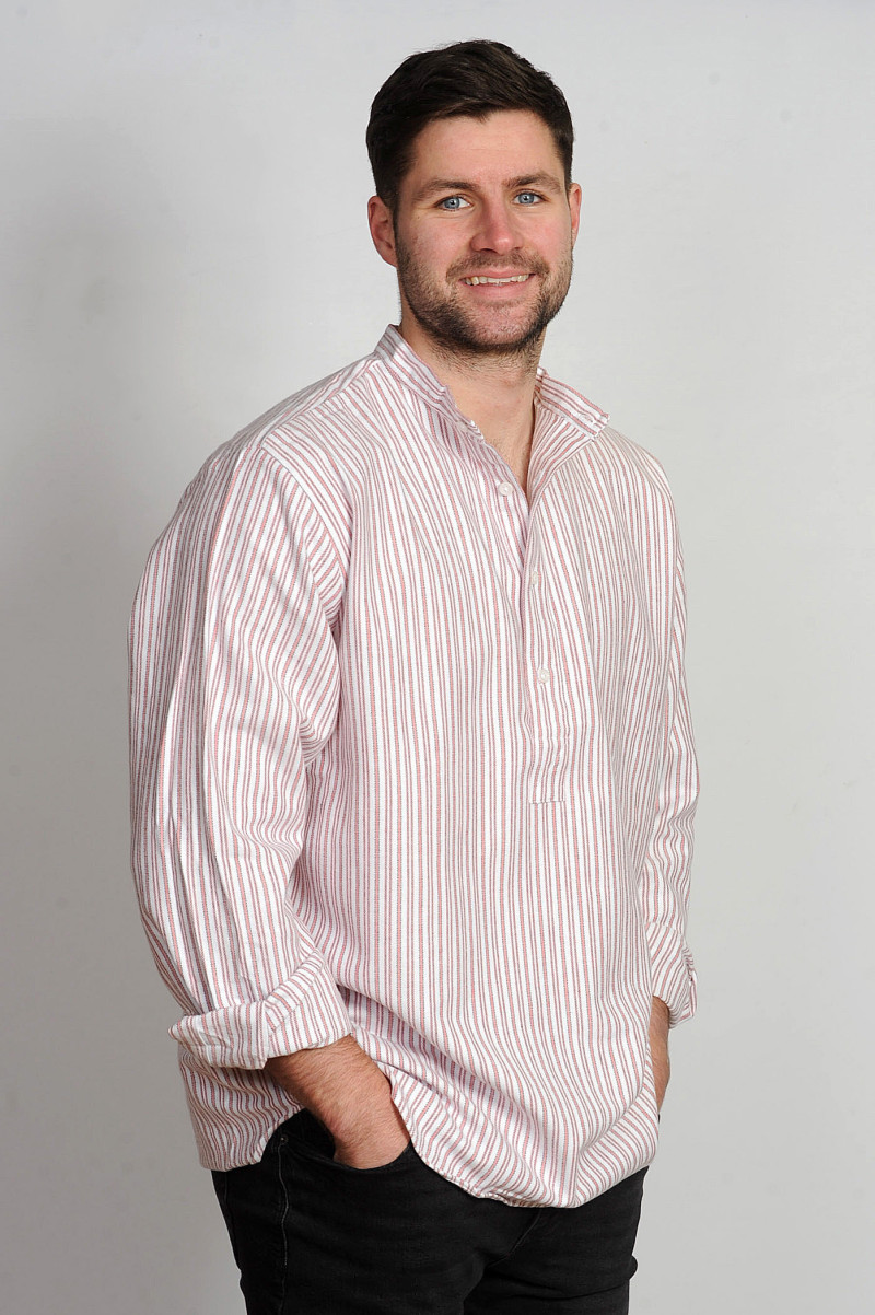 Gleneske Irish Grandfather Shirt Cranberry