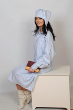 Gleneske Traditional Stripe Ladies Irish Nightshirt Classic Blue