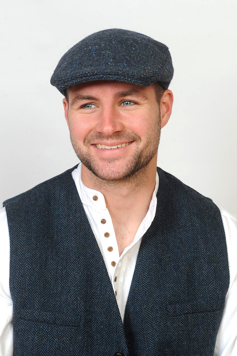 Irish Engineer Waistcoat Midnight Blue Herringbone