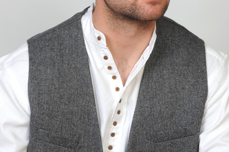 Irish Engineer Waistcoat Silver Black