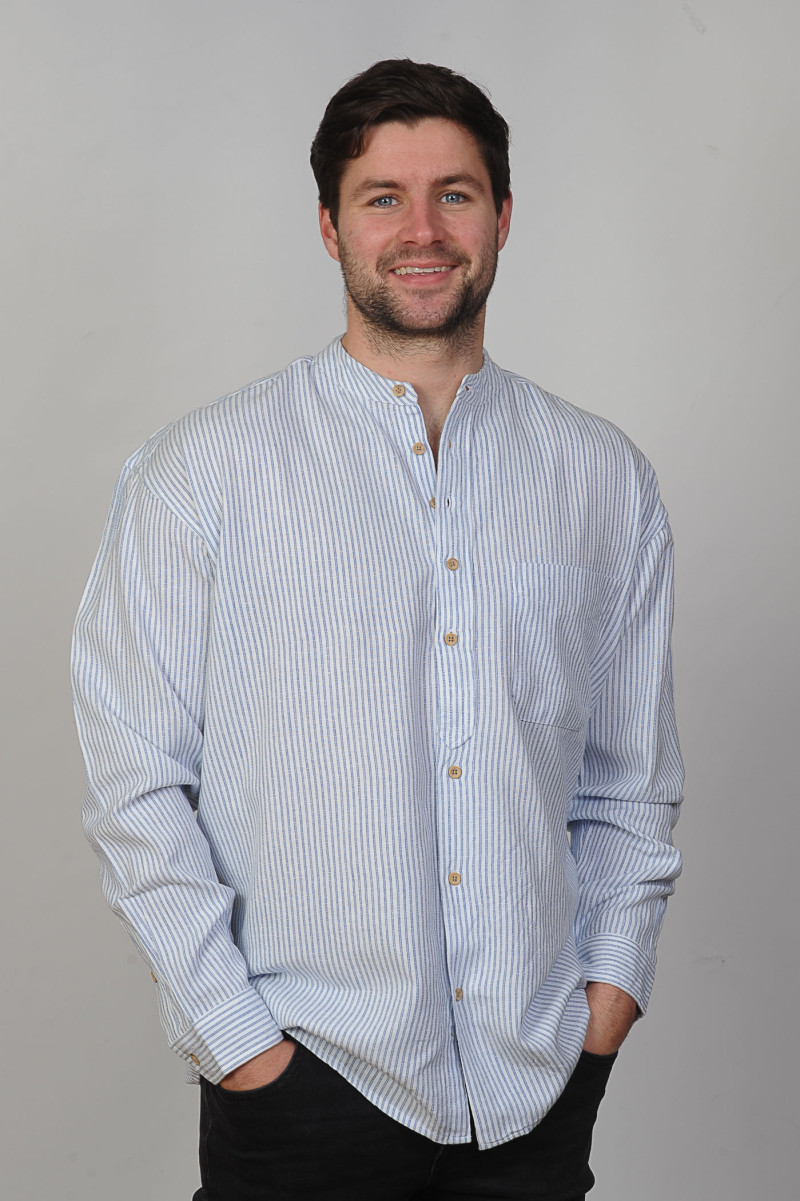 Claddagh Grandfather Shirt Ice Blue Stripe