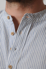 Claddagh Grandfather Shirt Ice Blue Stripe