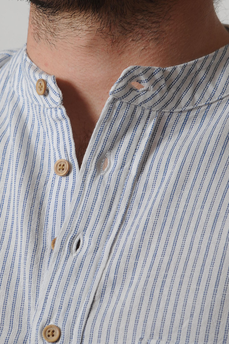 Claddagh Grandfather Shirt Ice Blue Stripe