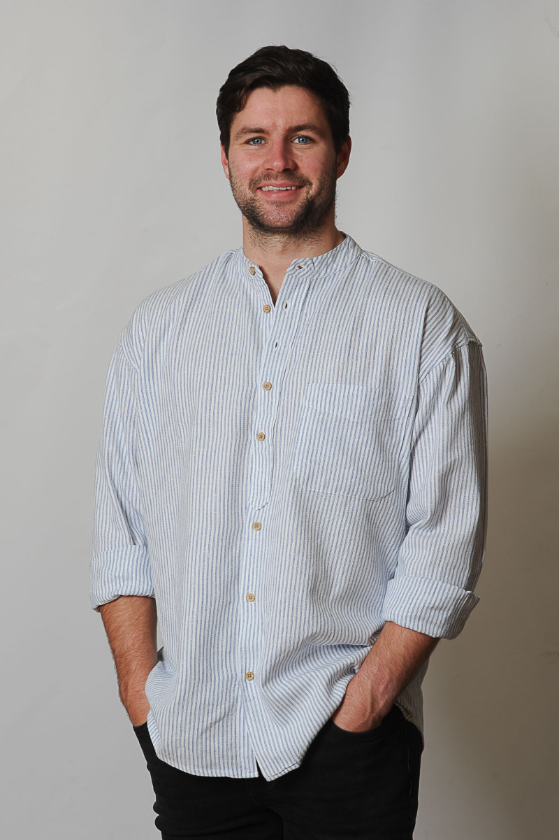 Claddagh Grandfather Shirt Ice Blue Stripe