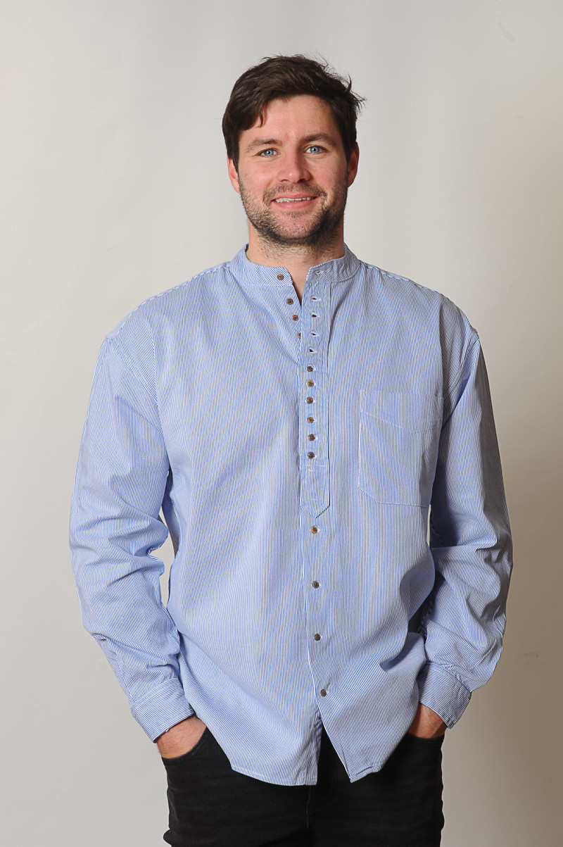 Claddagh Grandfather Shirt Sky Pinstripe