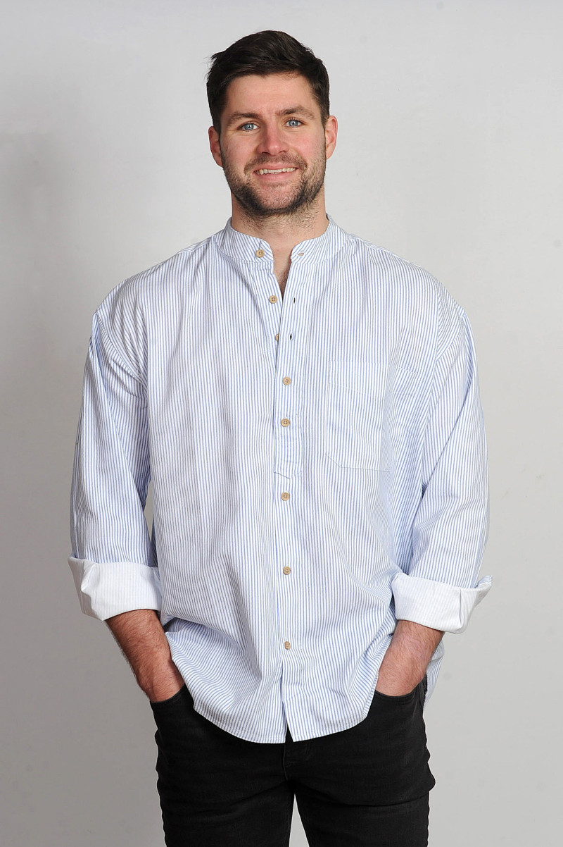 Claddagh Grandfather Shirt Stonewash Blue