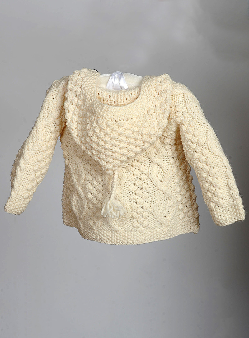 Handknit Wee Aran Hoody