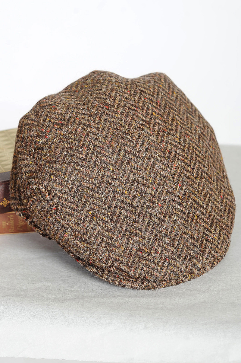 Brad Pitt Style Tweed Cap Bitter Chocolate