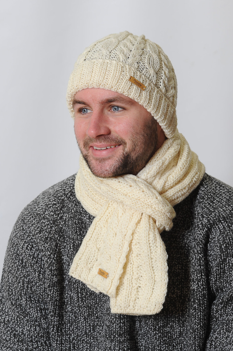 Barnesmore Hat & Scarf Set Cream