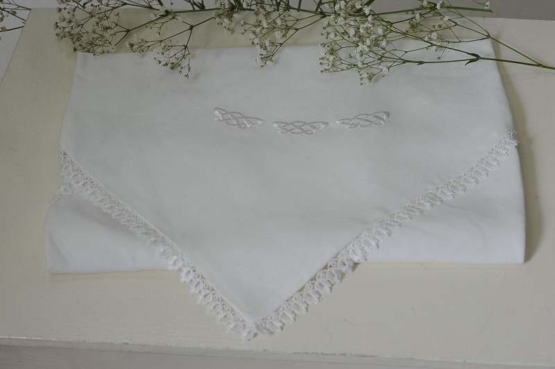 Irish Linen Baby Blanket Celtic Knot
