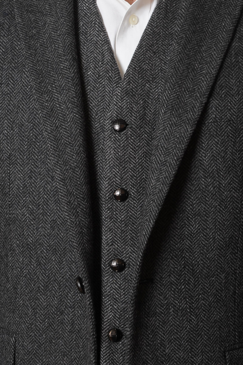 Kylemore Jacket & Waistcoat Slate Grey Detail