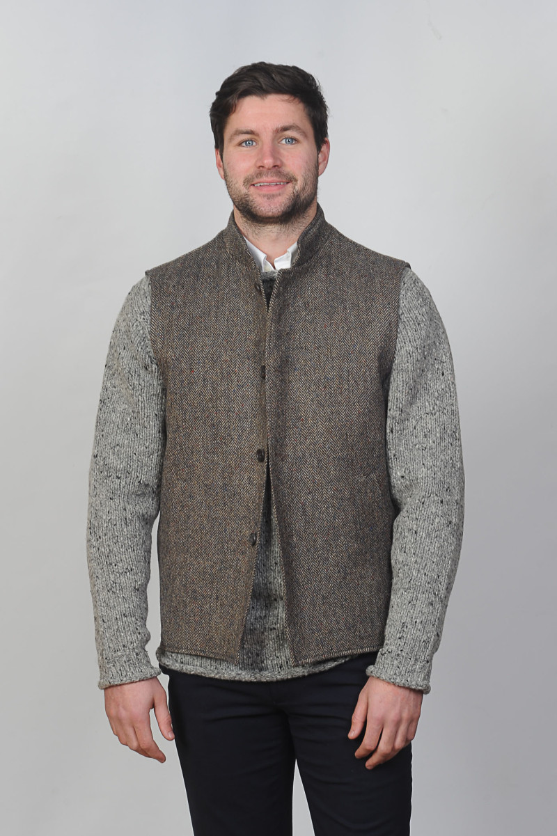 Wexford Traditional Weave Waistcoat Almond Black