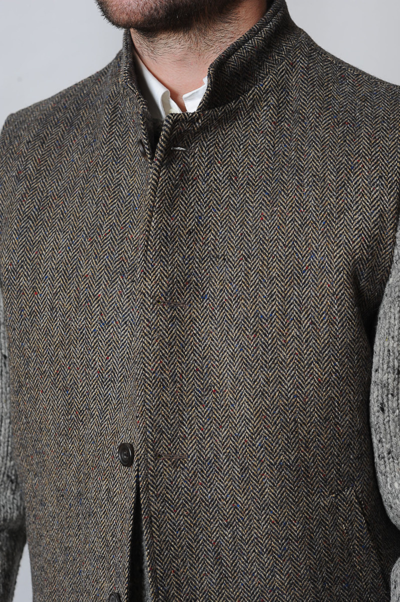 Wexford Traditional Weave Waistcoat Almond Black