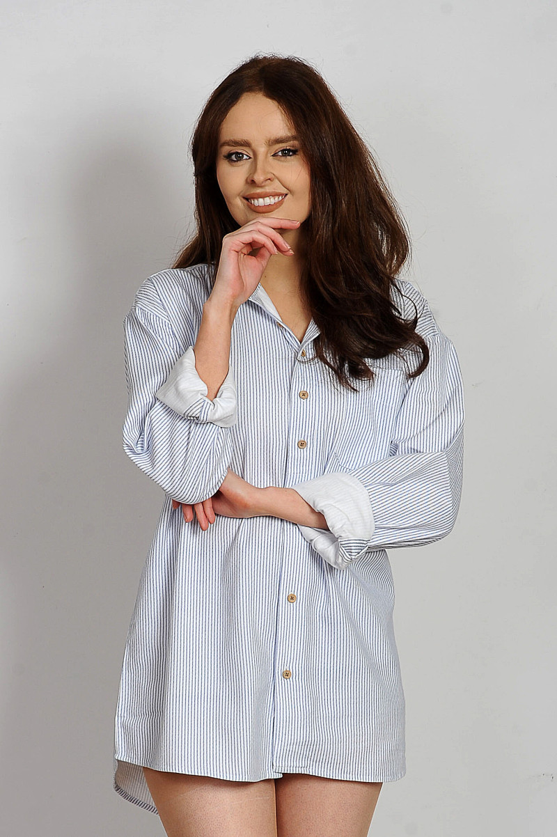 Claddagh Women’s Grandfather Shirt Stonewash Blue