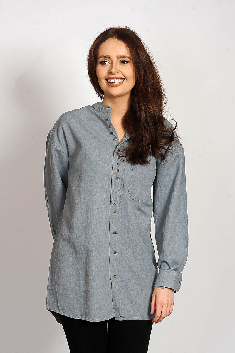 Claddagh Women’s Grandfather Shirt Storm Cloud