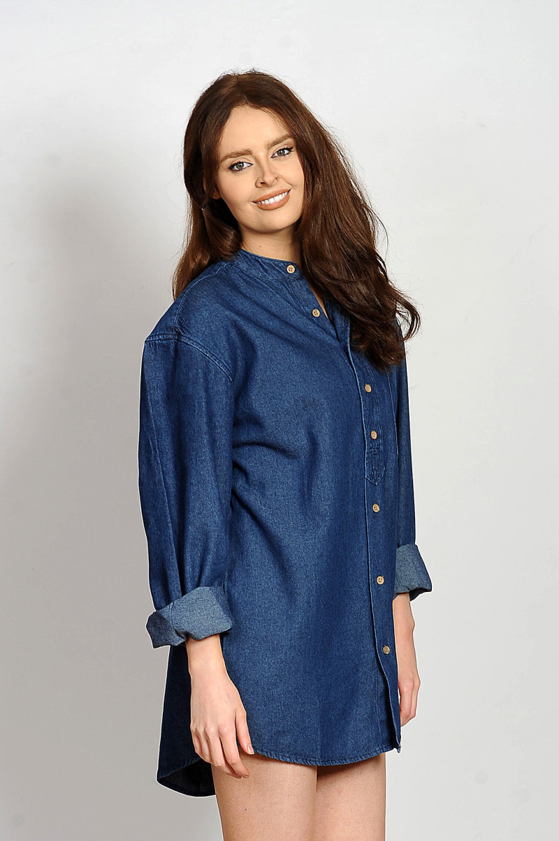 Denim Chambray Grandfather Shirt