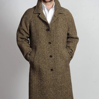 Connemara Tweed Overcoat Black & Amber